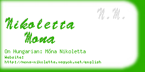 nikoletta mona business card